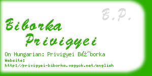biborka privigyei business card